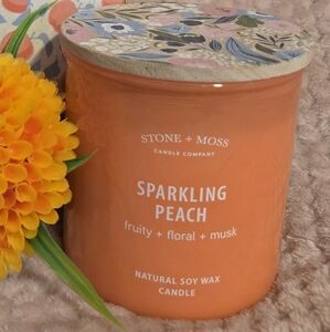 Sparkling Peach 2 Wick Candle ~ Natural Soy Wax 14oz ~ Fruity Floral Musk Scent